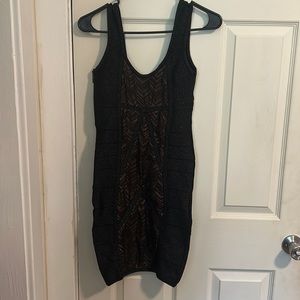 Bebe black brown gold sparkle mini